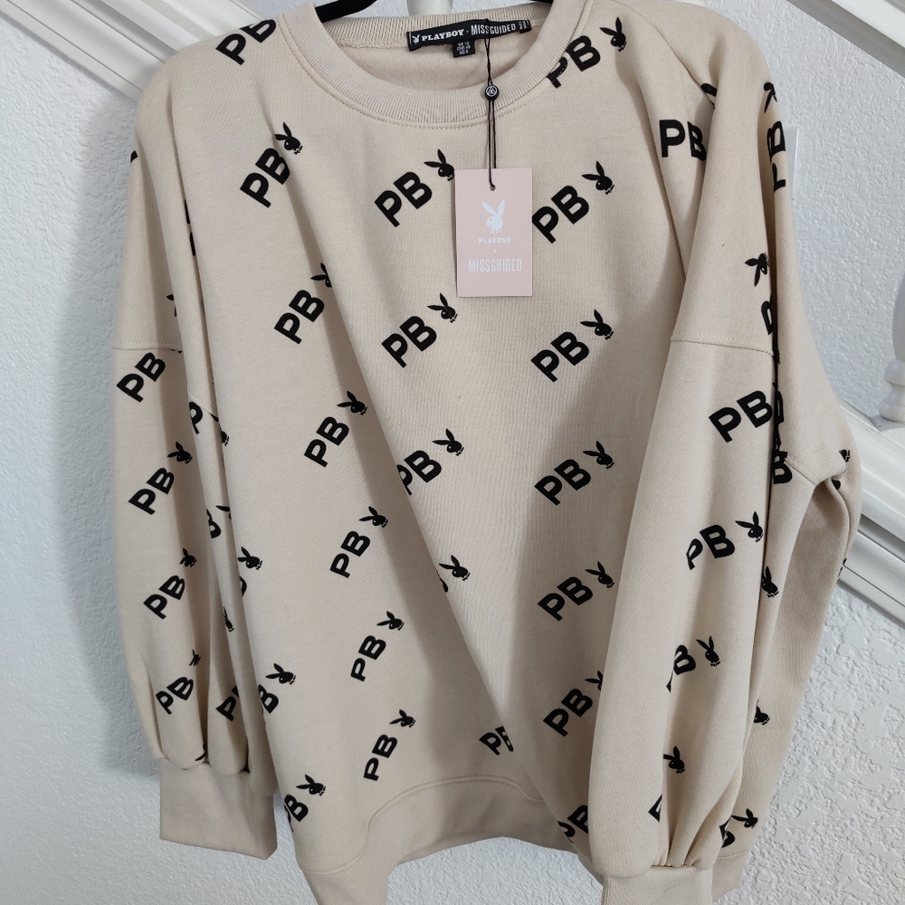 Playboy x Misguided size 8 sweatshirt new w/t